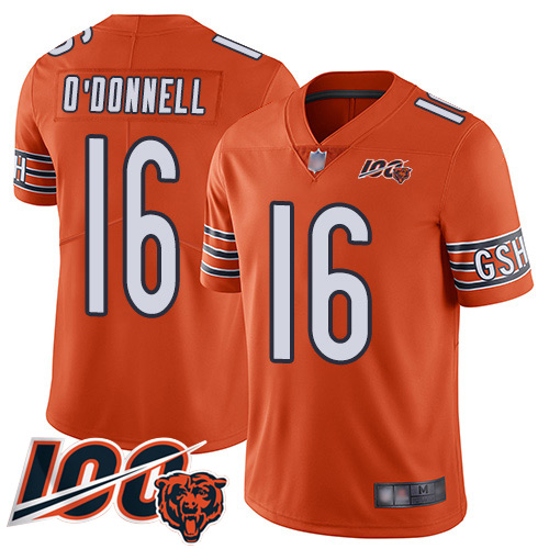 Chicago Bears Limited Orange Men Pat O Donnell Alternate Jersey NFL Football #16 100th Season